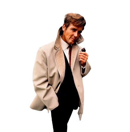 Roger Moore fume sa falcon