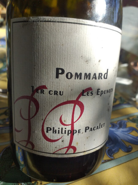 Pommard 1er cru les Epenots 2019 de Philippe Pacalet