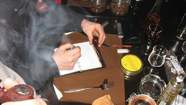 diners parisiens fumeurs de pipe